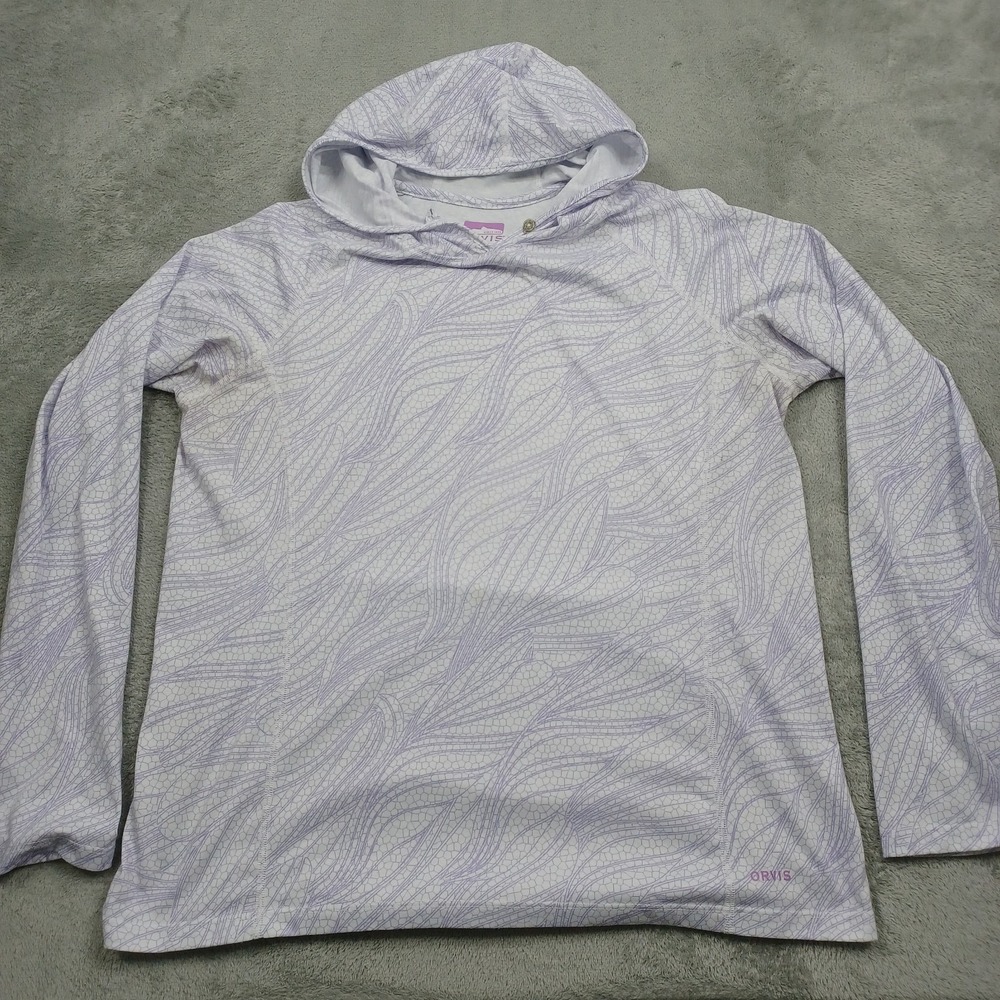 Orvis Top Womens Large Purple Outdoor Fishing Lightweight Hoodie